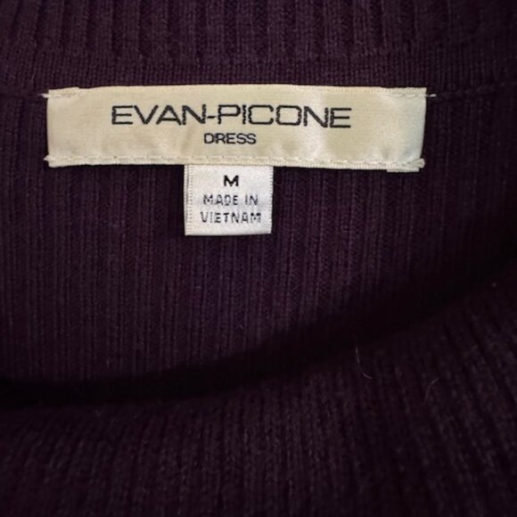 Evan Picone Deep Berry Angora Blend Sweater Dress | Cowl Collar & Elbow Sleeves - Picture 2 of 5